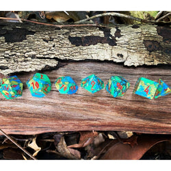Gemstone Dice: Tri Color Turquoise Trustone