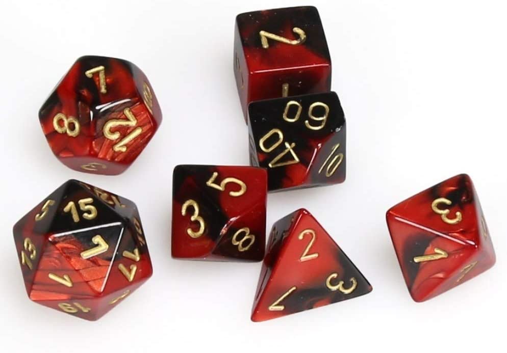 Chessex Gemini 7-Die Set: Gemini Black-Red/Gold
