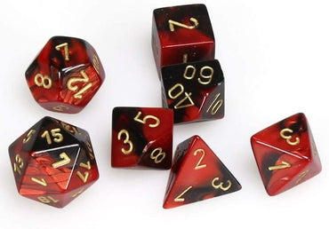 Chessex Gemini 7-Die Set: Gemini Black-Red/Gold