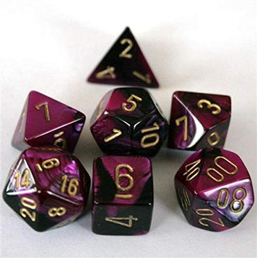 Chessex Gemini 7-Die Set: Gemini Black-Purple/Gold