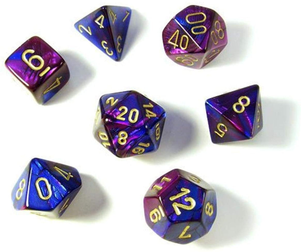 Chessex Gemini 7-Die Set: Gemini Blue-Purple/Gold
