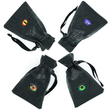 Black Leatherette Dark Mage Eye Dice Bag