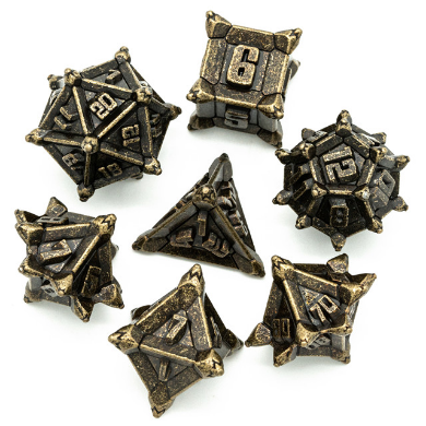 Ancient Bronze Fail RPG Metal Dice Set