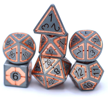 Leyline Metal Dice: Gunmetal and Rose Gold