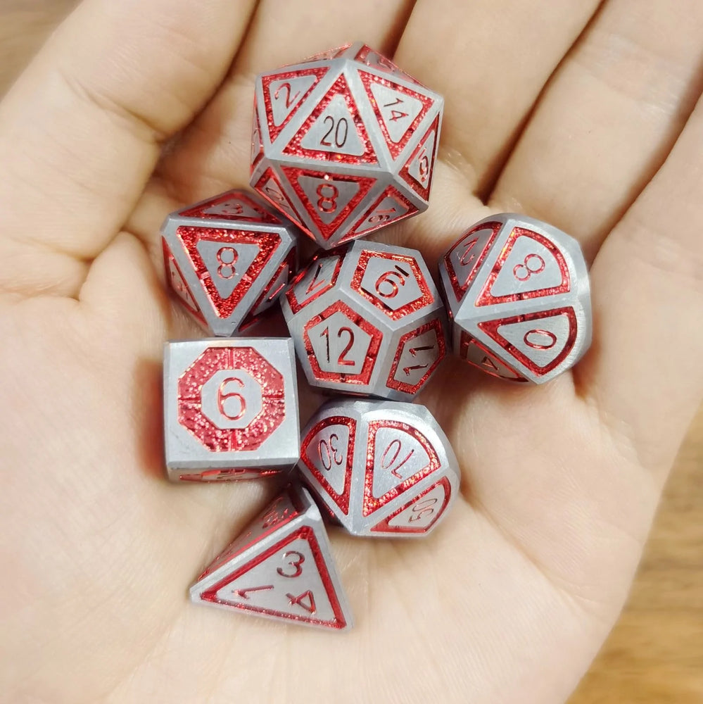 Leyline Metal Dice: Iron and Ruby