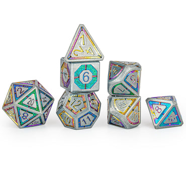 Leyline Metal Dice: Gunmetal and Rainbow