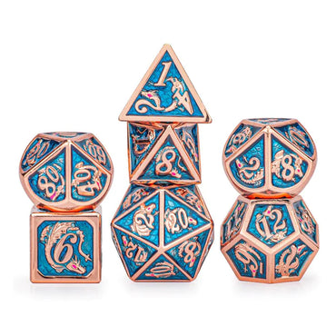 Metal Dragon Dice: Copper w/ Blue