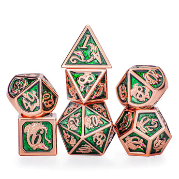 Metal Dragon Dice: Copper and Green