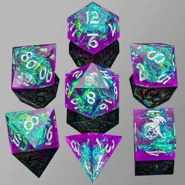 Sharp Edge RPG Dice Set: Purple/Green