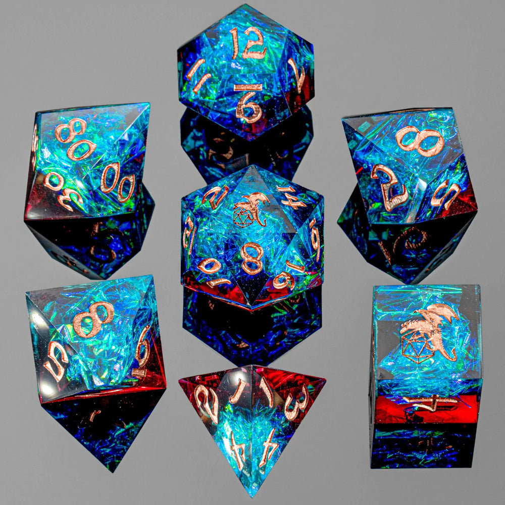 Sharp Edge RPG Dice Set: Blue/Red