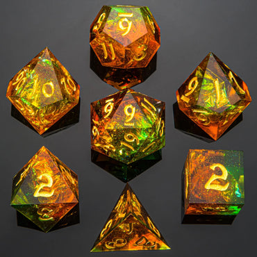 Sharp Edge RPG Dice Set: Orange/Green