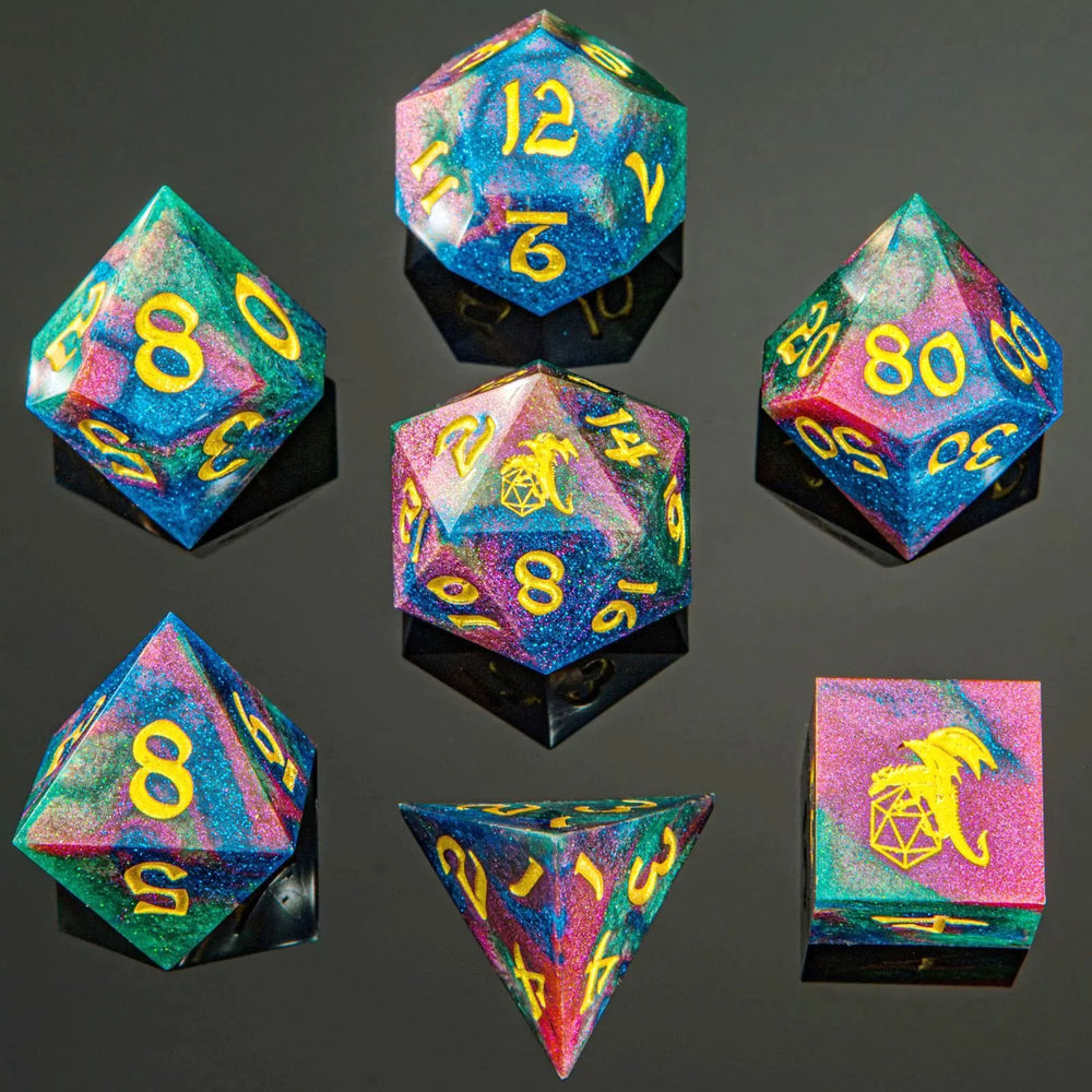 Sharp Edge RPG Dice Set: Chromatic Dragon