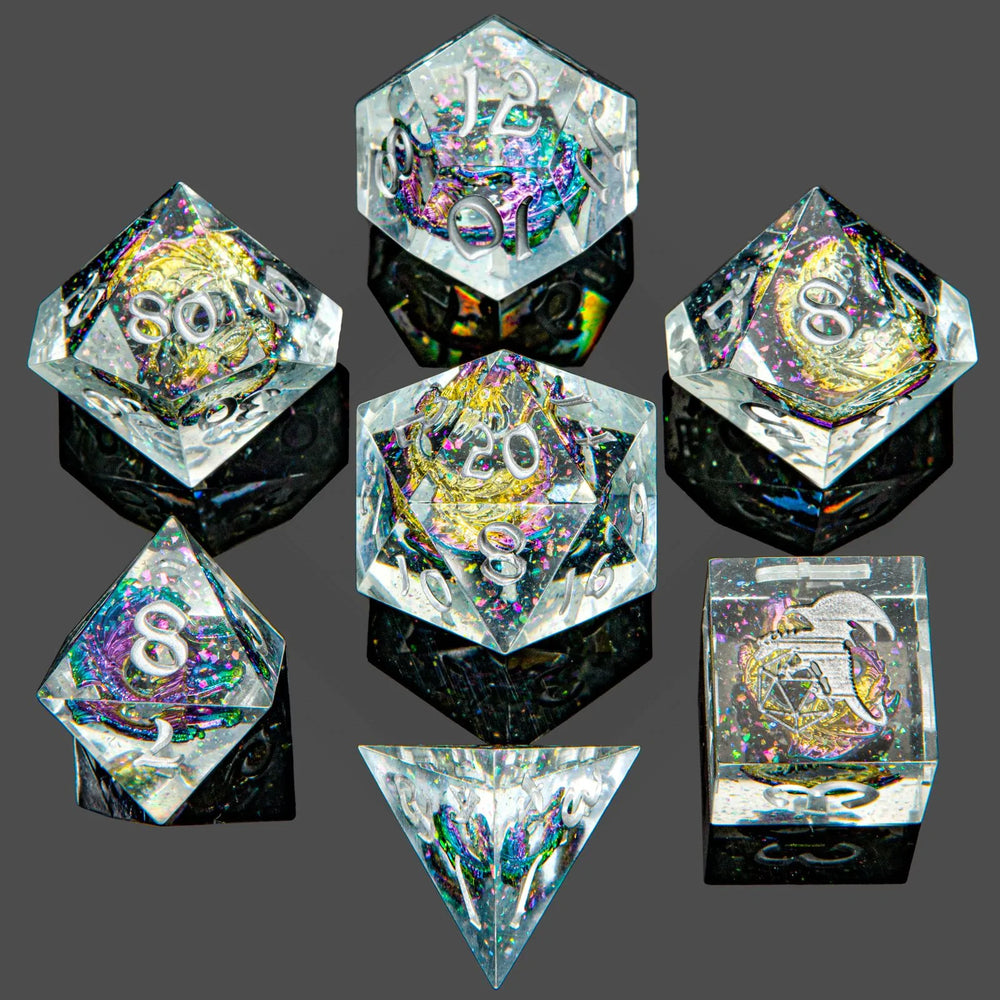 Sharp Edge RPG Dice Set: Metal Chaos Dragon