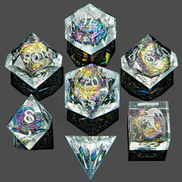 Sharp Edge RPG Dice Set: Metal Chaos Dragon