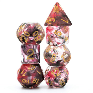 Black & Rose Smoke RPG Dice Set
