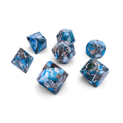 Gemstone Dice: Blue Silver Imperial Jasper Trustone