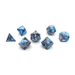Gemstone Dice: Blue Silver Imperial Jasper Trustone