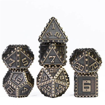 Bronze Brigandine Armor Metal RPG Dice Set