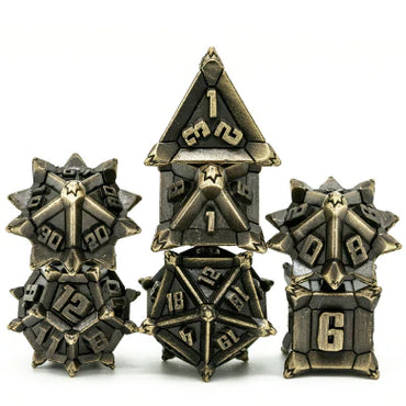 Metal RPG Dice Set: Warrior's Flail - Bronze