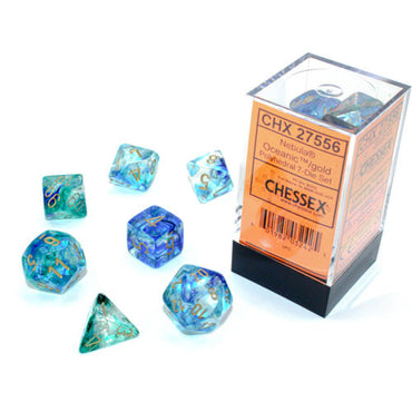Nebula RPG Dice Set: Oceanic/Gold