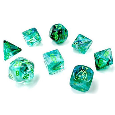 Chessex 7-Die Set: Lab Dice Borealis Kelp/Light Green