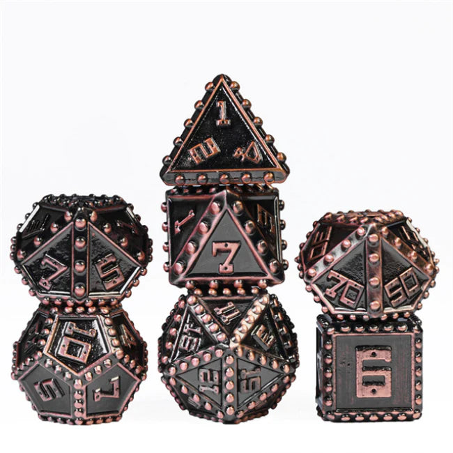Copper Brigandine Armor Metal RPG Dice Set