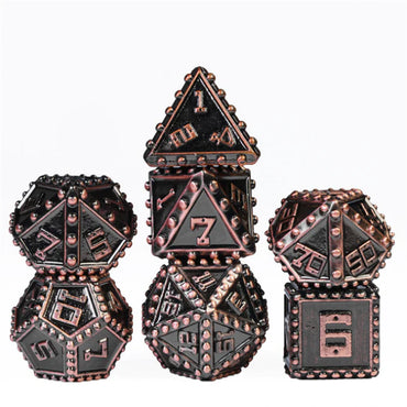 Copper Brigandine Armor Metal RPG Dice Set