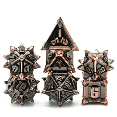 Metal RPG Dice Set: Warrior's Flail - Copper