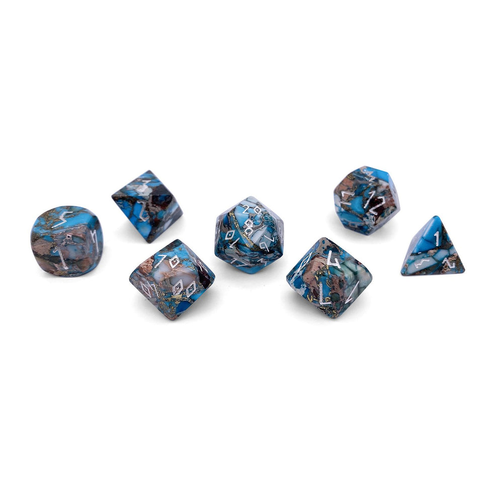 Gemstone Dice: Copper Blue Imperial Jasper Trustone
