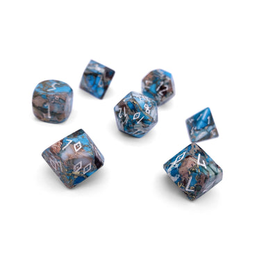 Gemstone Dice: Copper Blue Imperial Jasper Trustone