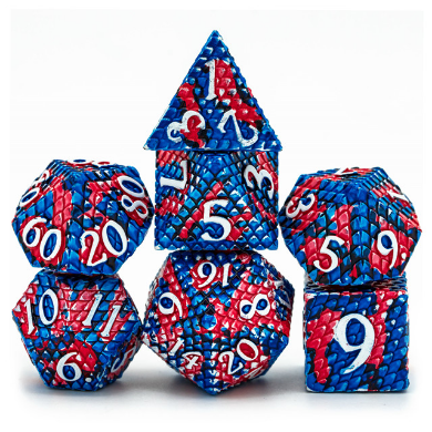 Dragon Scale: Coral Reef Metal RPG Dice Set
