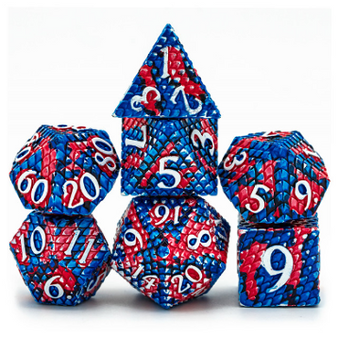 Dragon Scale: Coral Reef Metal RPG Dice Set