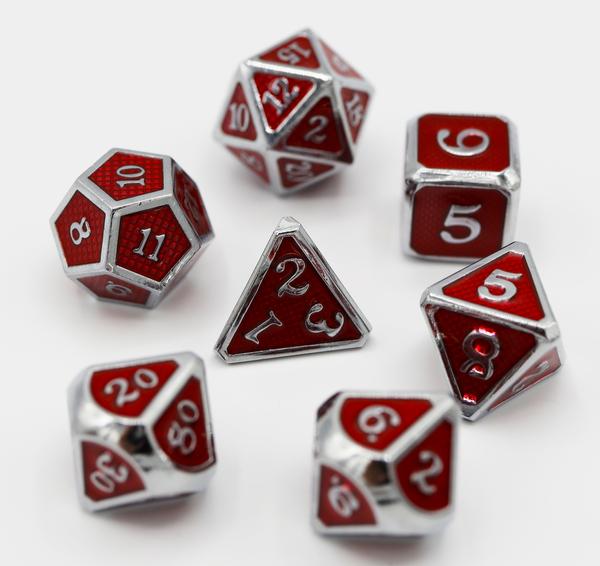 Foam Brain Metal Dice Set: Crimson Mesh