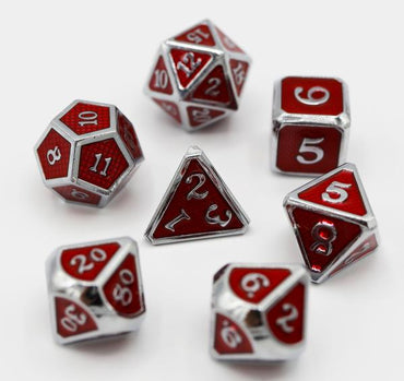 Foam Brain Metal Dice Set: Crimson Mesh