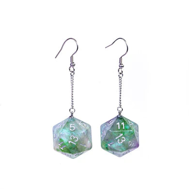Galaxy D20 Earrings: Purple and Green