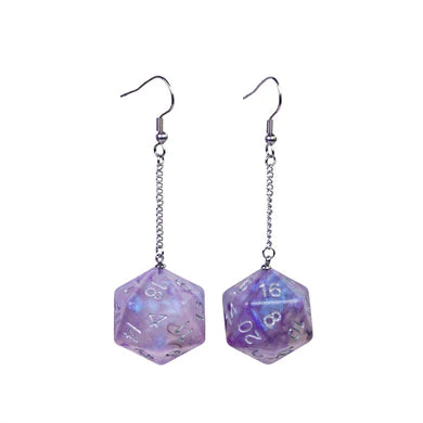 Galaxy D20 Earrings: Purple and Black