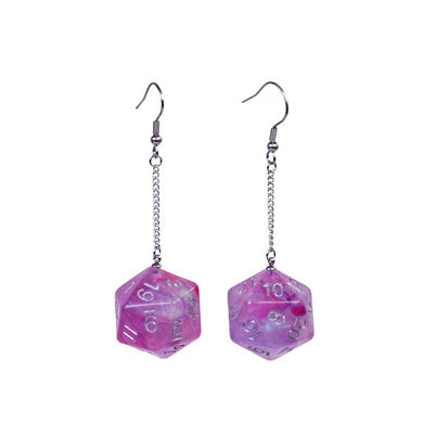 Galaxy D20 Earrings: Purple and Red