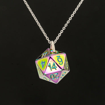 D20 Necklace: Rainbow
