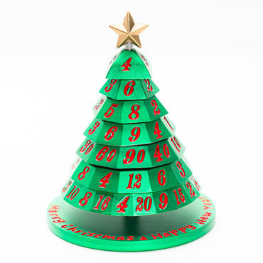 Aluminum Christmas Tree Dice "Set": Green with Red