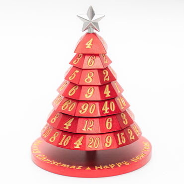 Aluminum Christmas Tree Dice "Set": Red with Gold