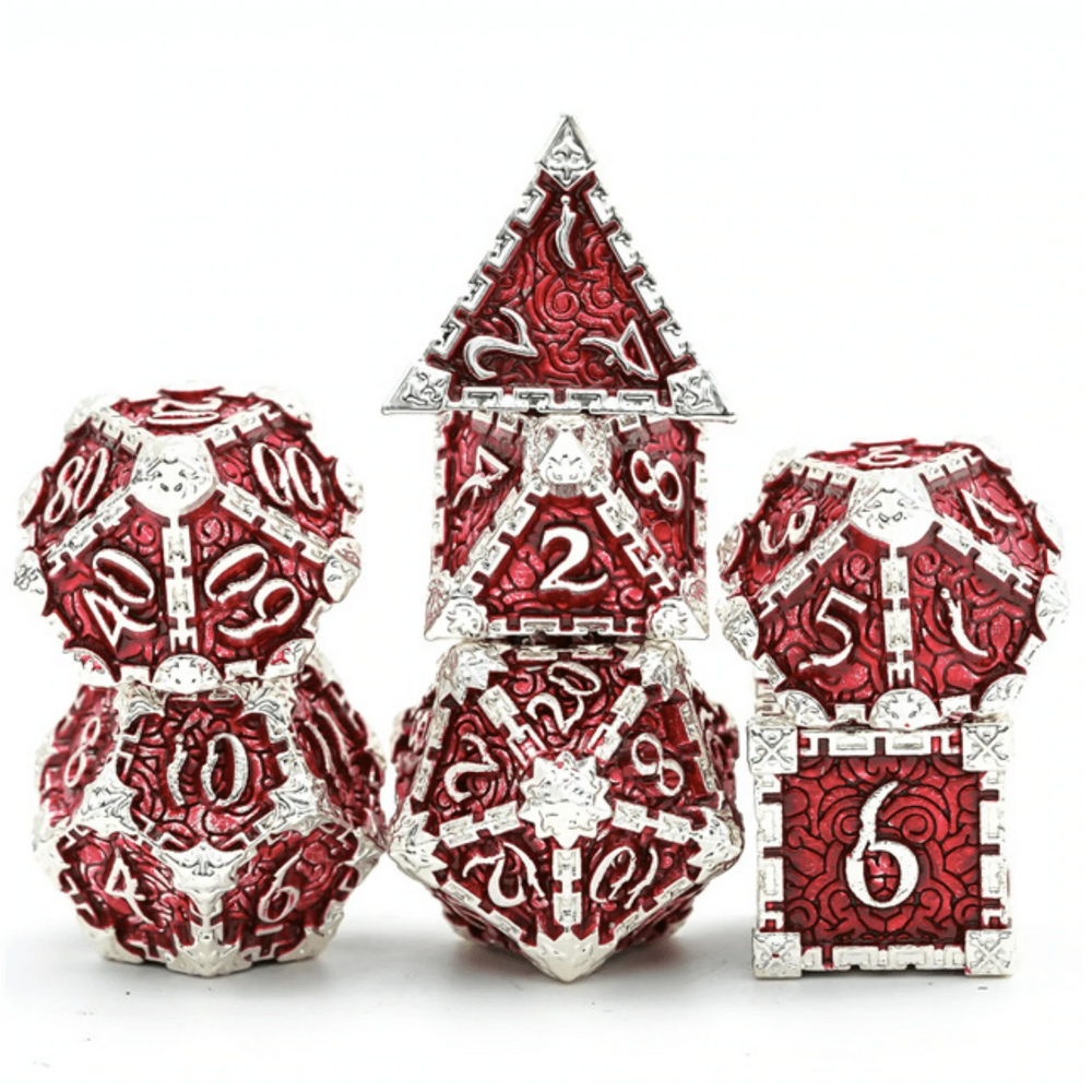 Dagger of Venom: Silver Ruby RPG Metal Dice Set