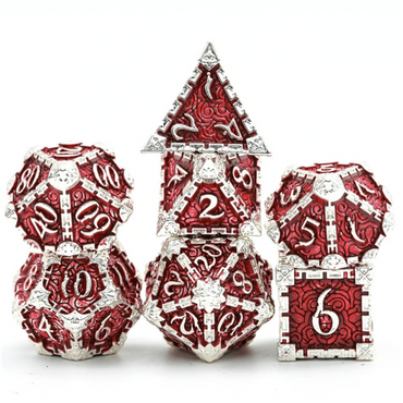 Dagger of Venom: Silver Ruby RPG Metal Dice Set