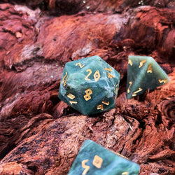 Gemstone Dice: Dark Jade Trustone