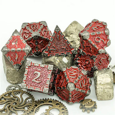 Dagger of Venom: Nightmetal & Garnet RPG Metal Dice Set