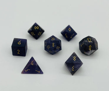 Gemstone RPG Dice Set: Frosted Amethyst (Gold Font)