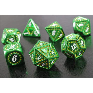 Metal RPG Dice Set: Emerald Lust