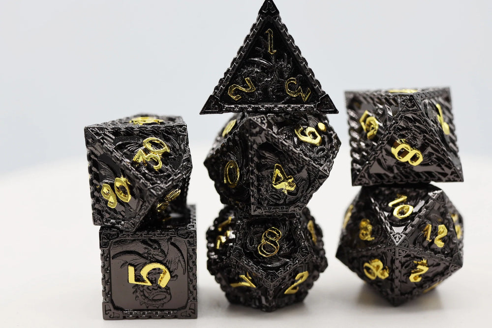 Night Dragon RPG Metal Dice Set