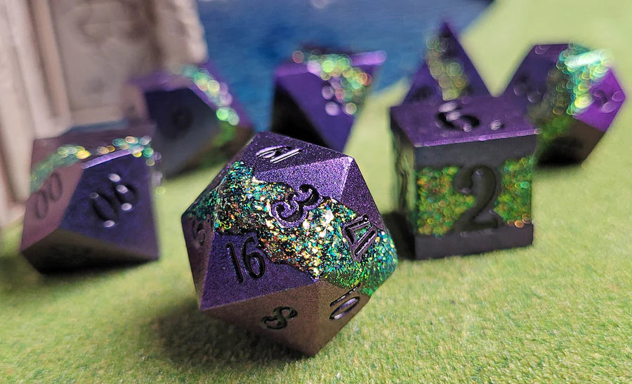 Metal RPG Dice Set: Brilliant Expanse
