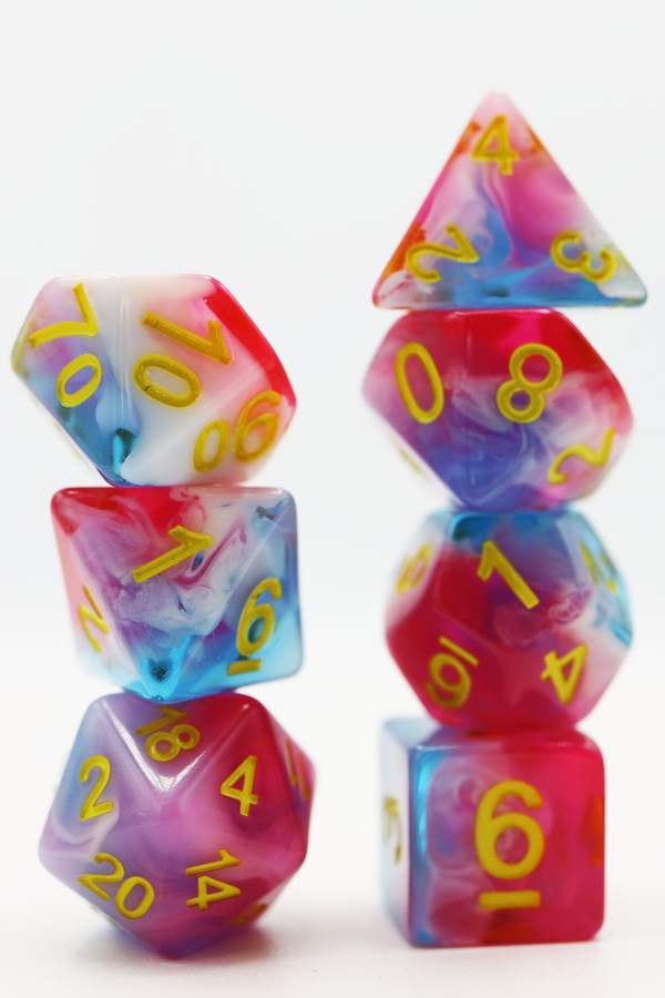 Glacier Rose RPG Dice Set