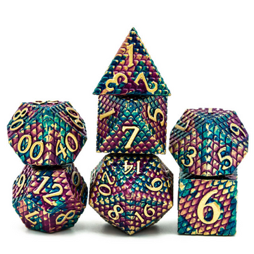 Dragon Scale: Gold Metal RPG Dice Set
